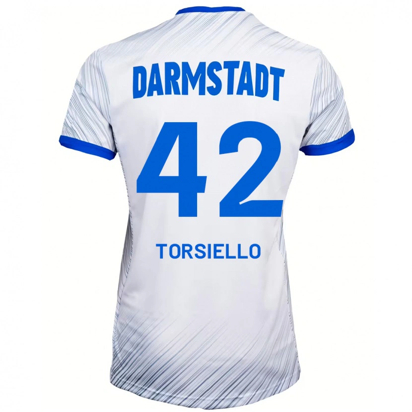 Danxen Kid Fabio Torsiello #42 White Blue Away Jersey 2024/25 T-Shirt