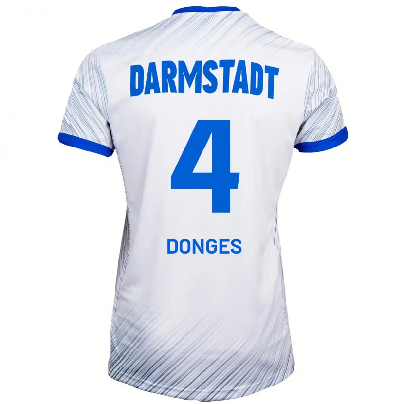 Danxen Kid Julian Donges #4 White Blue Away Jersey 2024/25 T-Shirt