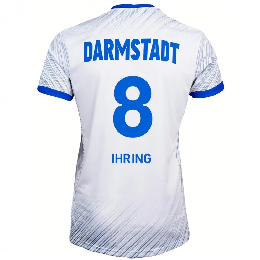 Danxen Kid Janis Ihring #8 White Blue Away Jersey 2024/25 T-Shirt