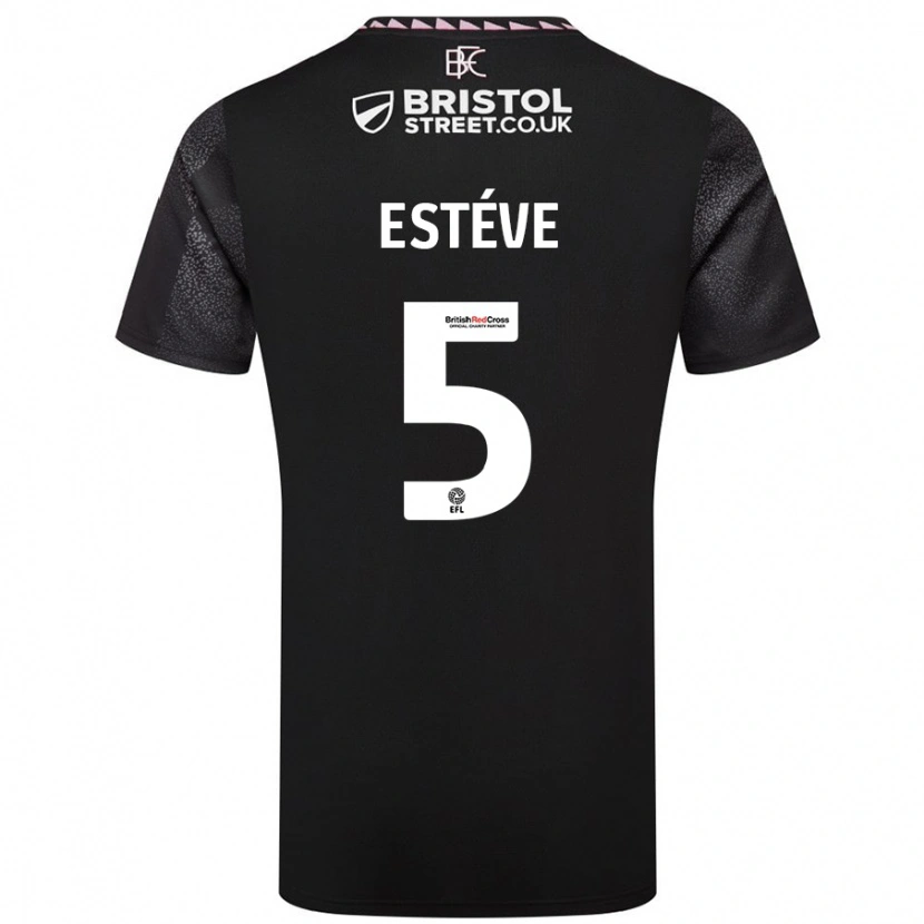 Danxen Kid Maxime Estève #5 Black Away Jersey 2024/25 T-Shirt