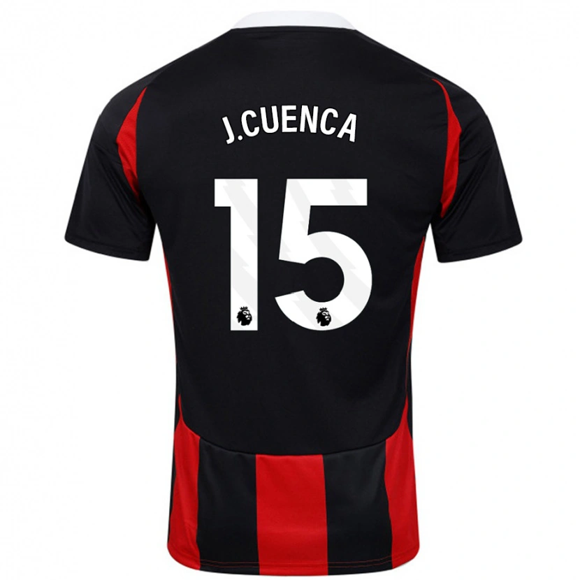 Danxen Kid Jorge Cuenca #15 Black Red Away Jersey 2024/25 T-Shirt