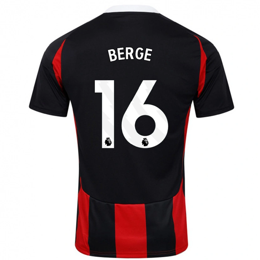 Danxen Kid Sander Berge #16 Black Red Away Jersey 2024/25 T-Shirt