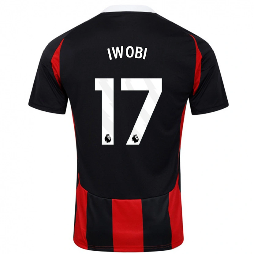 Danxen Kid Alex Iwobi #17 Black Red Away Jersey 2024/25 T-Shirt