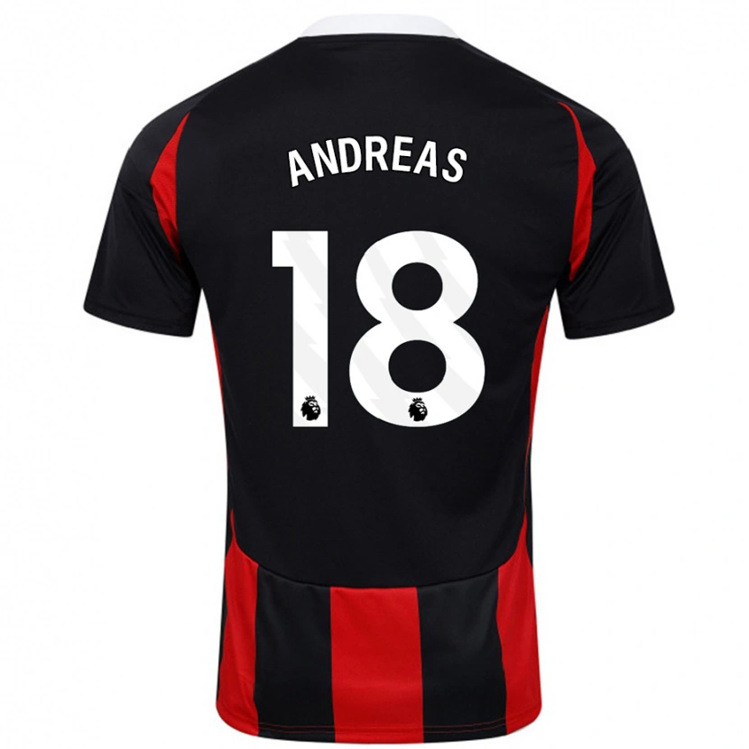 Danxen Kid Andreas Pereira #18 Black Red Away Jersey 2024/25 T-Shirt