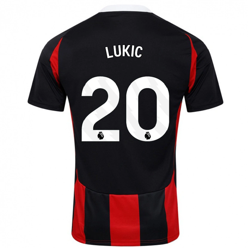 Danxen Kid Saša Lukić #20 Black Red Away Jersey 2024/25 T-Shirt