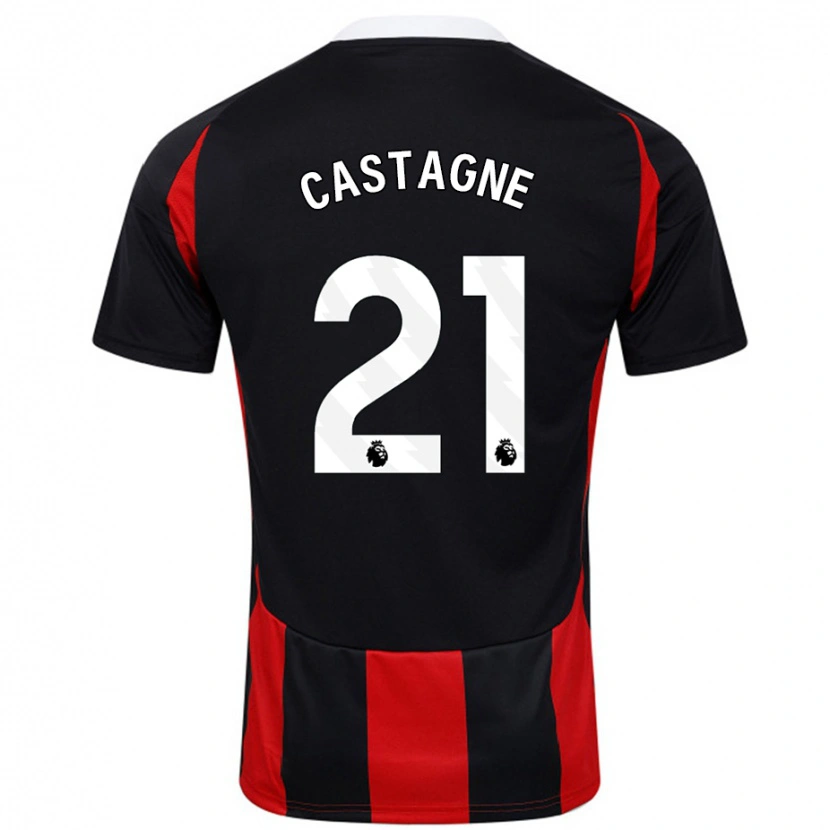 Danxen Kid Timothy Castagne #21 Black Red Away Jersey 2024/25 T-Shirt