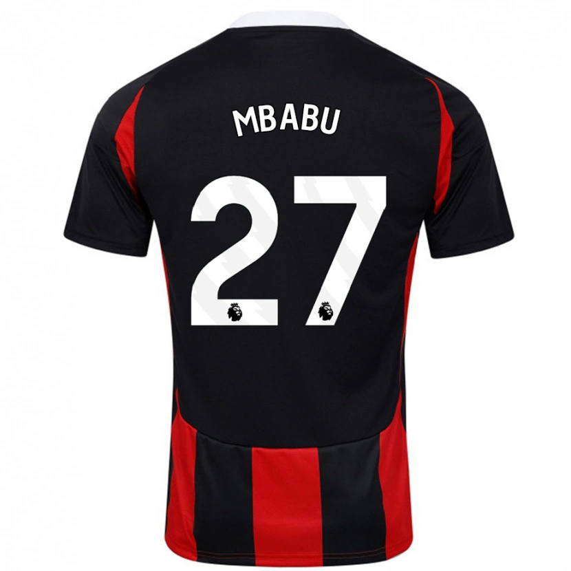 Danxen Kid Kevin Mbabu #27 Black Red Away Jersey 2024/25 T-Shirt