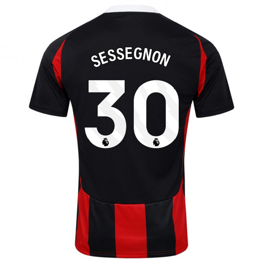 Danxen Kid Ryan Sessegnon #30 Black Red Away Jersey 2024/25 T-Shirt