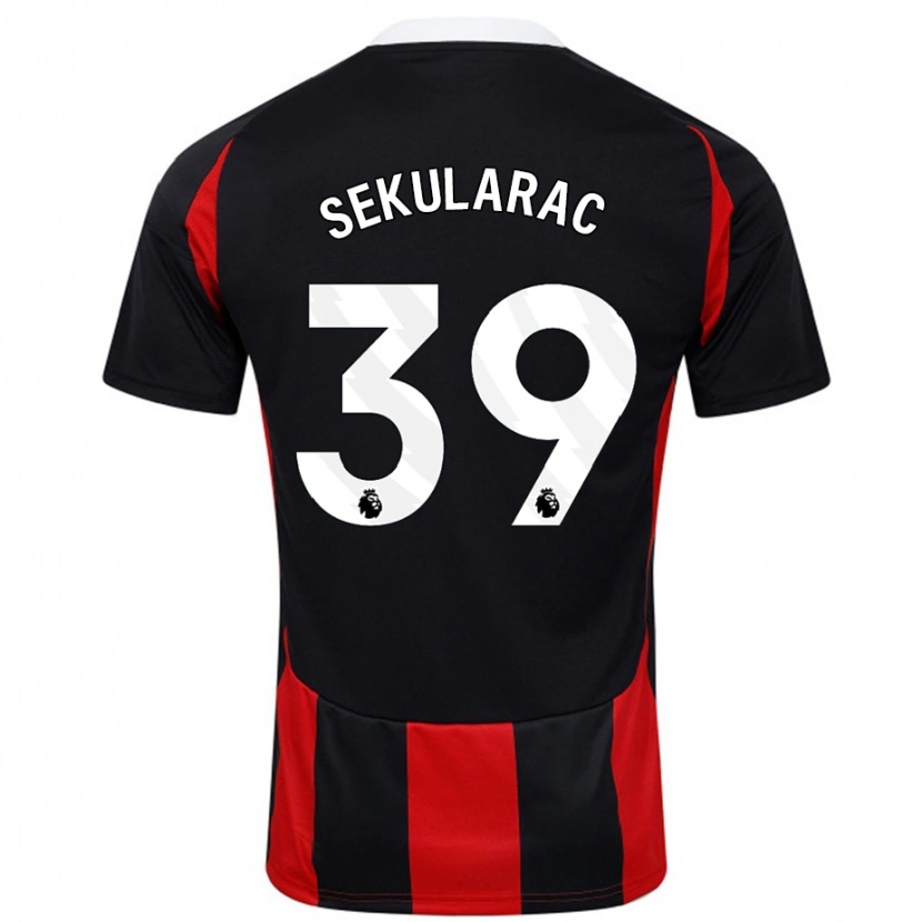 Danxen Kid Kristian Sekularac #39 Black Red Away Jersey 2024/25 T-Shirt