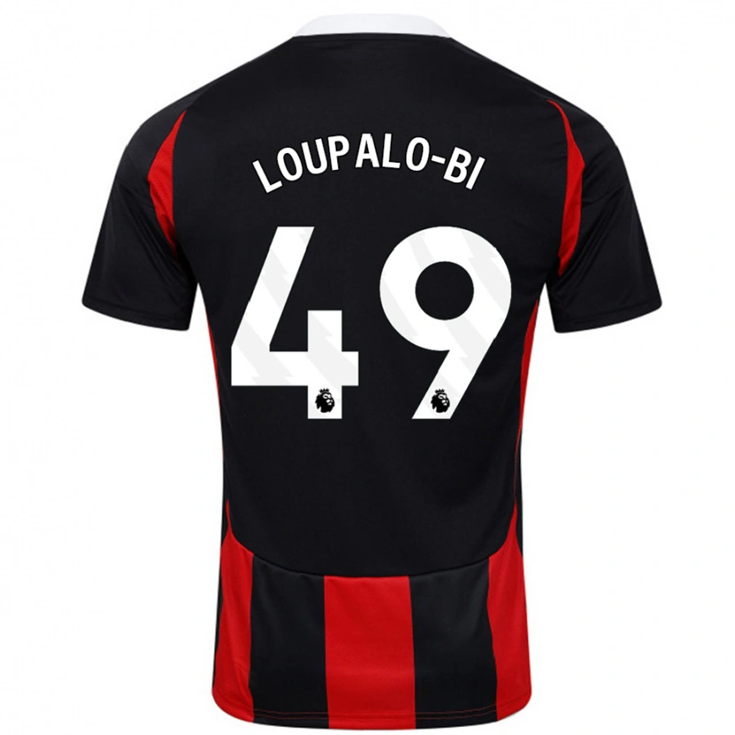 Danxen Kid Aaron Loupalo-Bi #49 Black Red Away Jersey 2024/25 T-Shirt