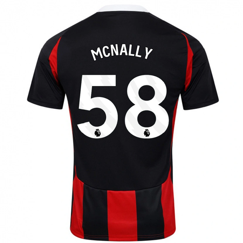 Danxen Kid Alfie Mcnally #58 Black Red Away Jersey 2024/25 T-Shirt