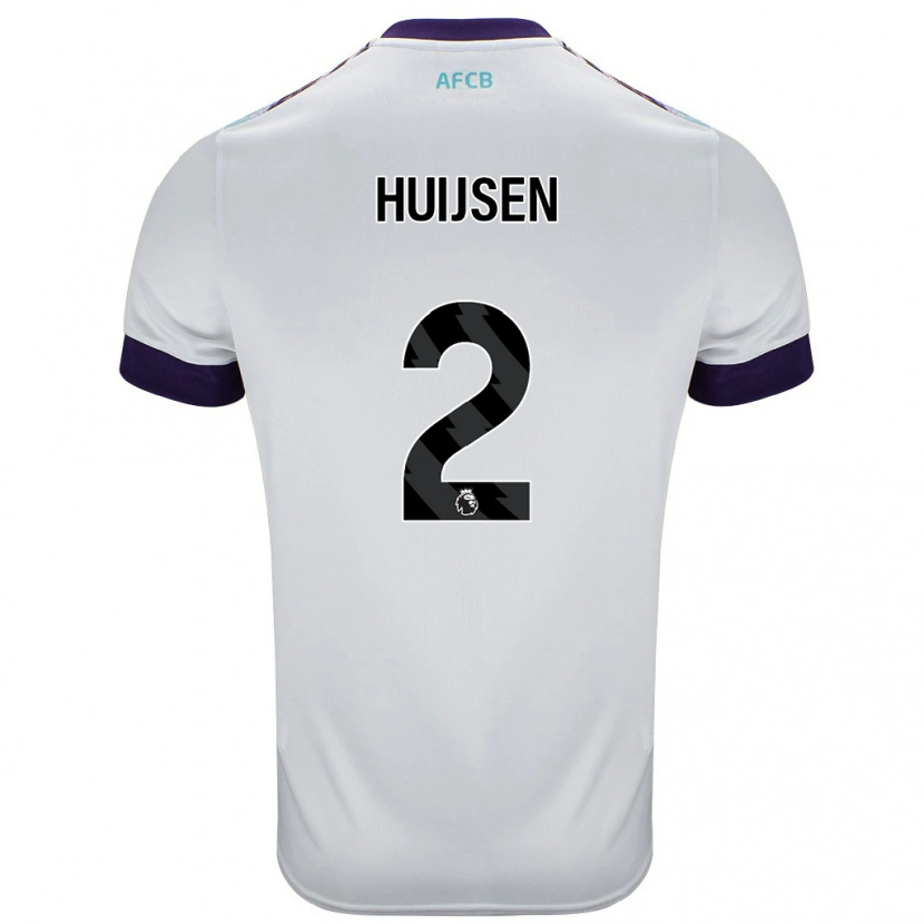 Danxen Kid Dean Huijsen #2 White Green Purple Away Jersey 2024/25 T-Shirt