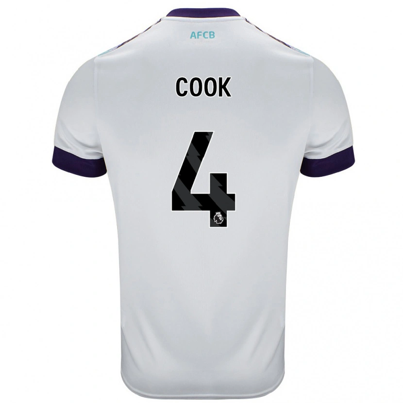 Danxen Kid Lewis Cook #4 White Green Purple Away Jersey 2024/25 T-Shirt