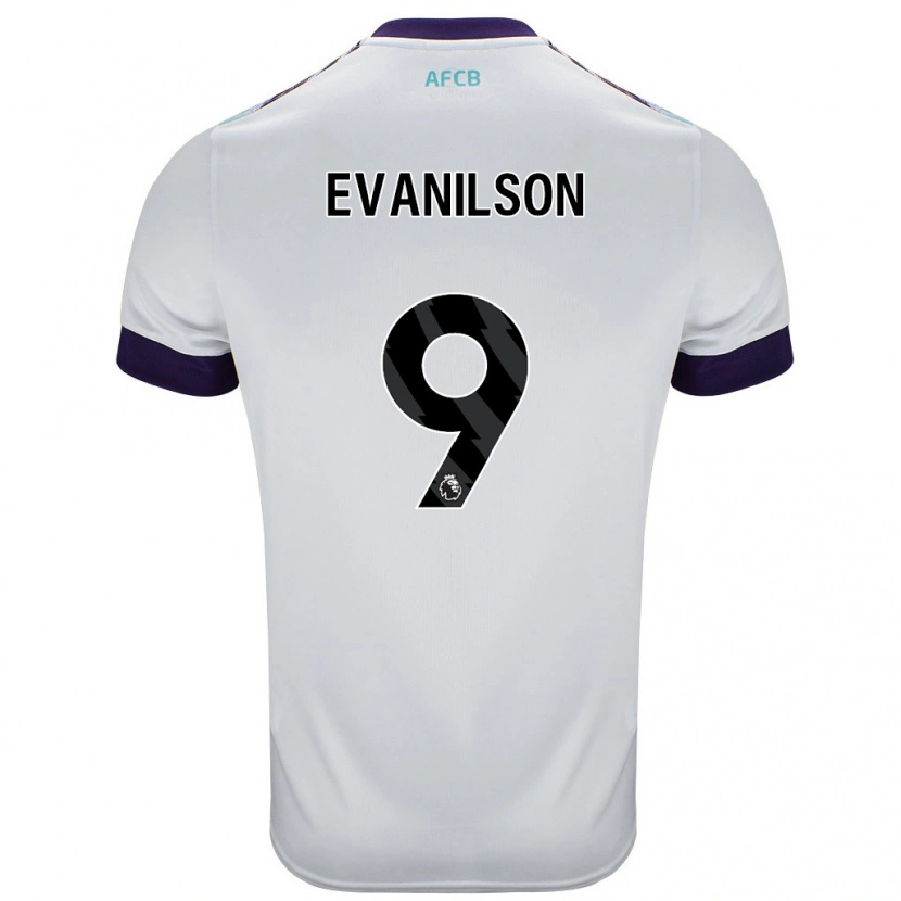 Danxen Kid Evanilson #9 White Green Purple Away Jersey 2024/25 T-Shirt