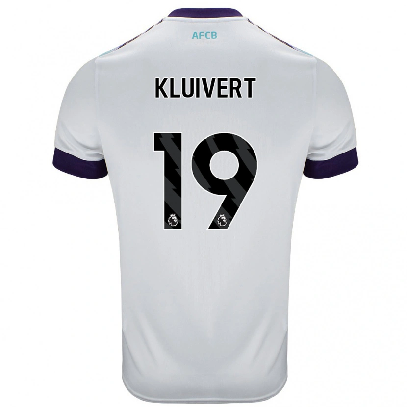 Danxen Kid Justin Kluivert #19 White Green Purple Away Jersey 2024/25 T-Shirt