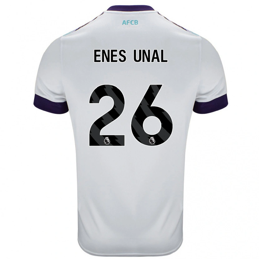 Danxen Kid Enes Ünal #26 White Green Purple Away Jersey 2024/25 T-Shirt