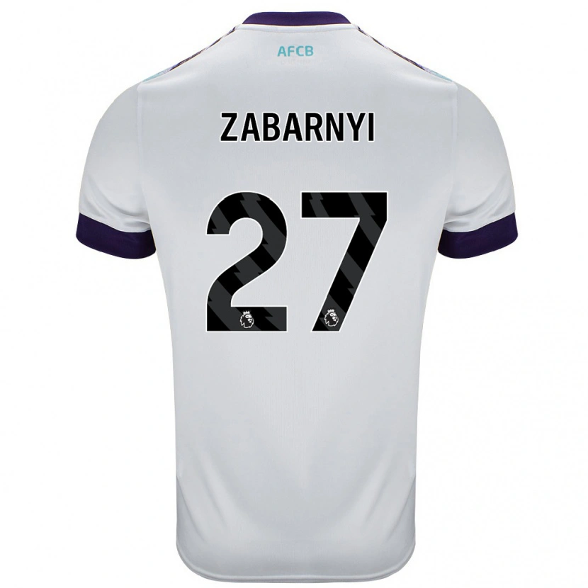 Danxen Kid Ilya Zabarnyi #27 White Green Purple Away Jersey 2024/25 T-Shirt