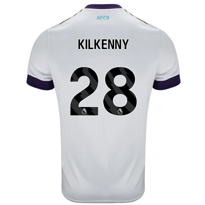 Danxen Kid Gavin Kilkenny #28 White Green Purple Away Jersey 2024/25 T-Shirt