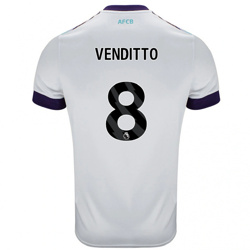 Danxen Kid Olivia Venditto #8 White Green Purple Away Jersey 2024/25 T-Shirt