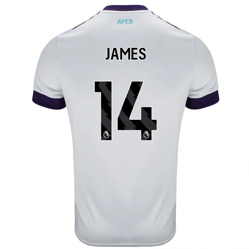 Danxen Kid Katie James #14 White Green Purple Away Jersey 2024/25 T-Shirt