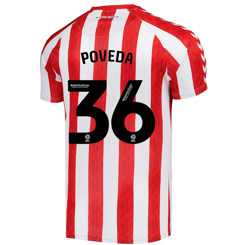 Danxen Men Ian Poveda #36 Red White Home Jersey 2024/25 T-Shirt