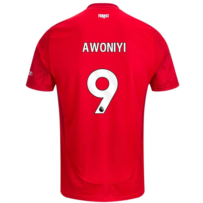 Danxen Men Taiwo Awoniyi #9 Red White Home Jersey 2024/25 T-Shirt