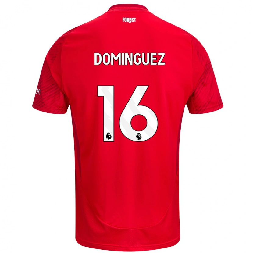 Danxen Men Nicolás Domínguez #16 Red White Home Jersey 2024/25 T-Shirt