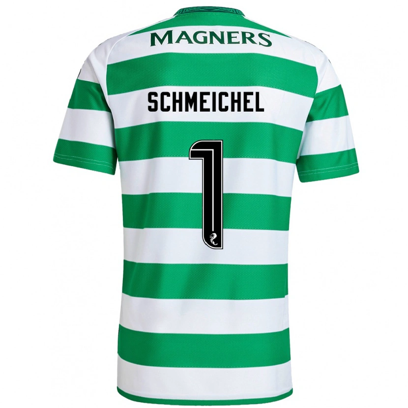 Danxen Men Kasper Schmeichel #1 Green White Home Jersey 2024/25 T-Shirt