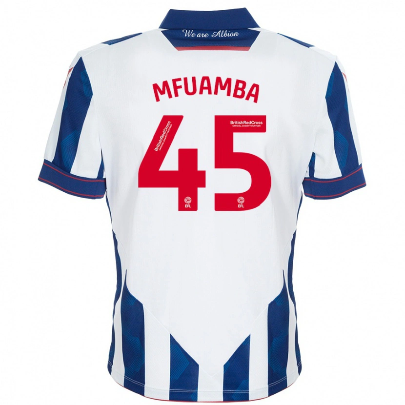 Danxen Men Kevin Mfuamba #45 White Dark Blue Home Jersey 2024/25 T-Shirt