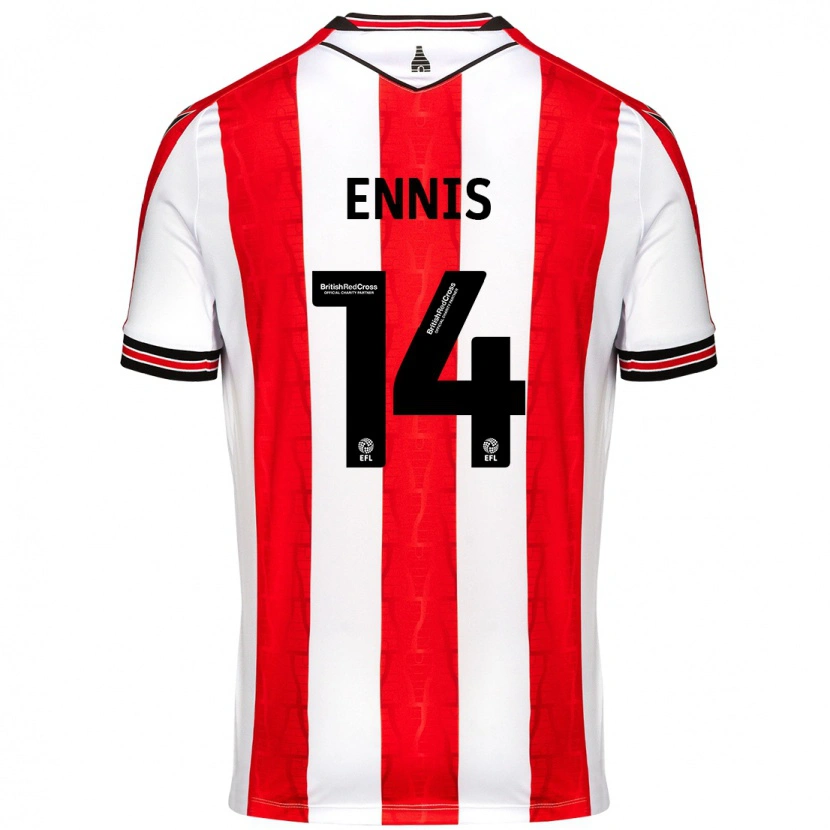 Danxen Men Niall Ennis #14 Red White Home Jersey 2024/25 T-Shirt