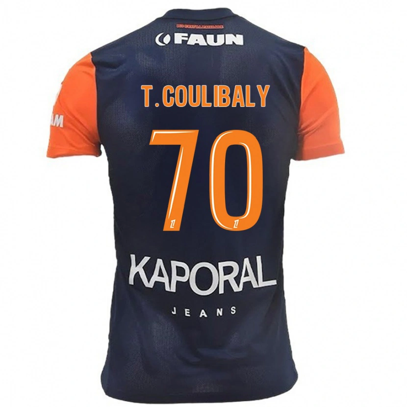 Danxen Men Tanguy Coulibaly #70 Navy Blue Orange Home Jersey 2024/25 T-Shirt