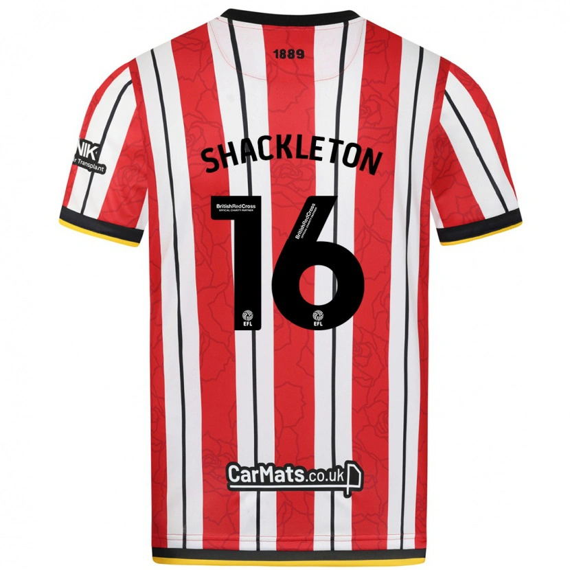 Danxen Men Jamie Shackleton #16 Red White Stripes Home Jersey 2024/25 T-Shirt