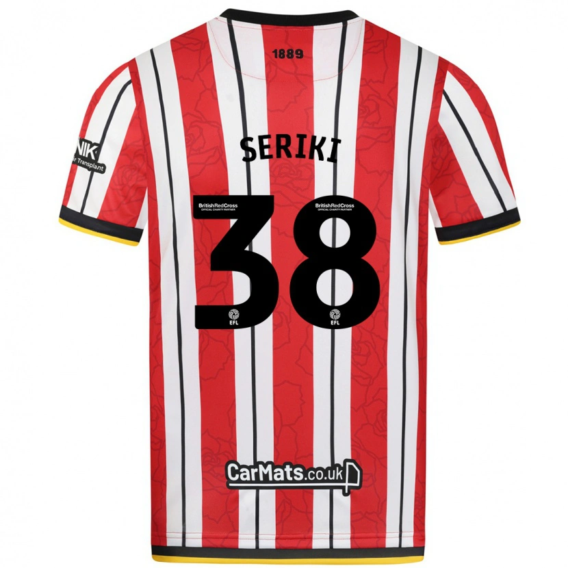 Danxen Men Femi Seriki #38 Red White Stripes Home Jersey 2024/25 T-Shirt