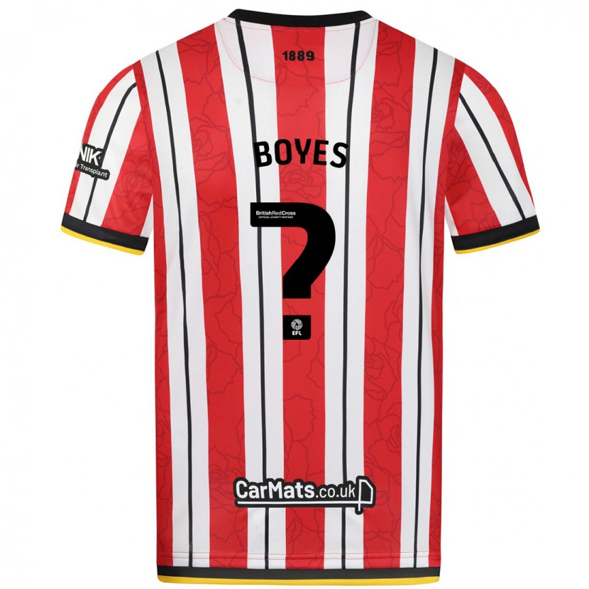 Danxen Men Harry Boyes #0 Red White Stripes Home Jersey 2024/25 T-Shirt