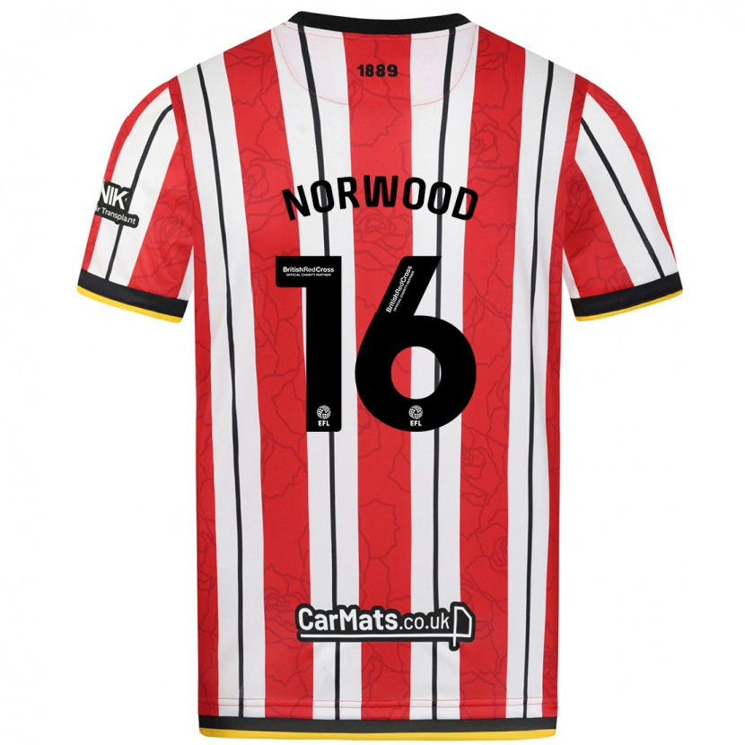 Danxen Men Oliver Norwood #16 Red White Stripes Home Jersey 2024/25 T-Shirt