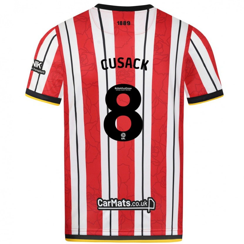 Danxen Men Maddy Cusack † #8 Red White Stripes Home Jersey 2024/25 T-Shirt