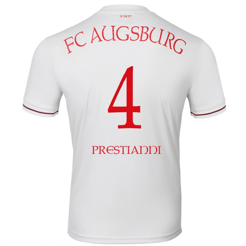 Danxen Men Luis Prestianni #4 White Home Jersey 2024/25 T-Shirt