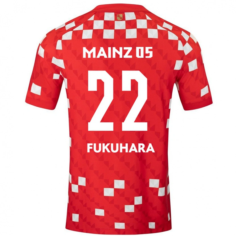 Danxen Men Yuuka Fukuhara #22 White Red Home Jersey 2024/25 T-Shirt