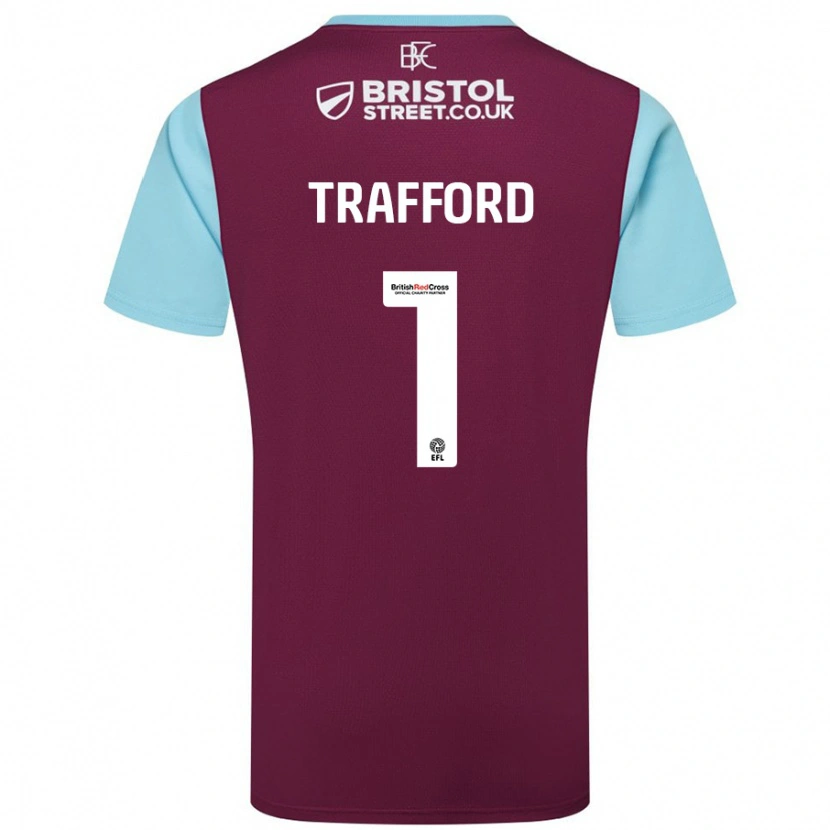 Danxen Men James Trafford #1 Burgundy Sky Blue Home Jersey 2024/25 T-Shirt