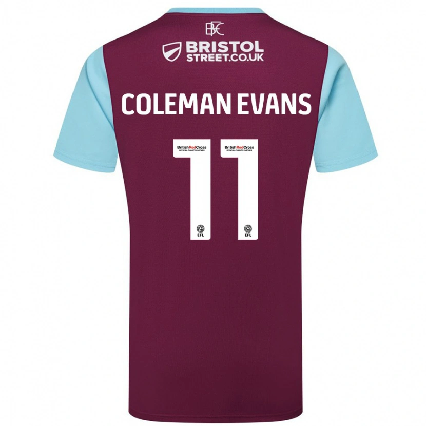 Danxen Men Amaya Coleman-Evans #11 Burgundy Sky Blue Home Jersey 2024/25 T-Shirt