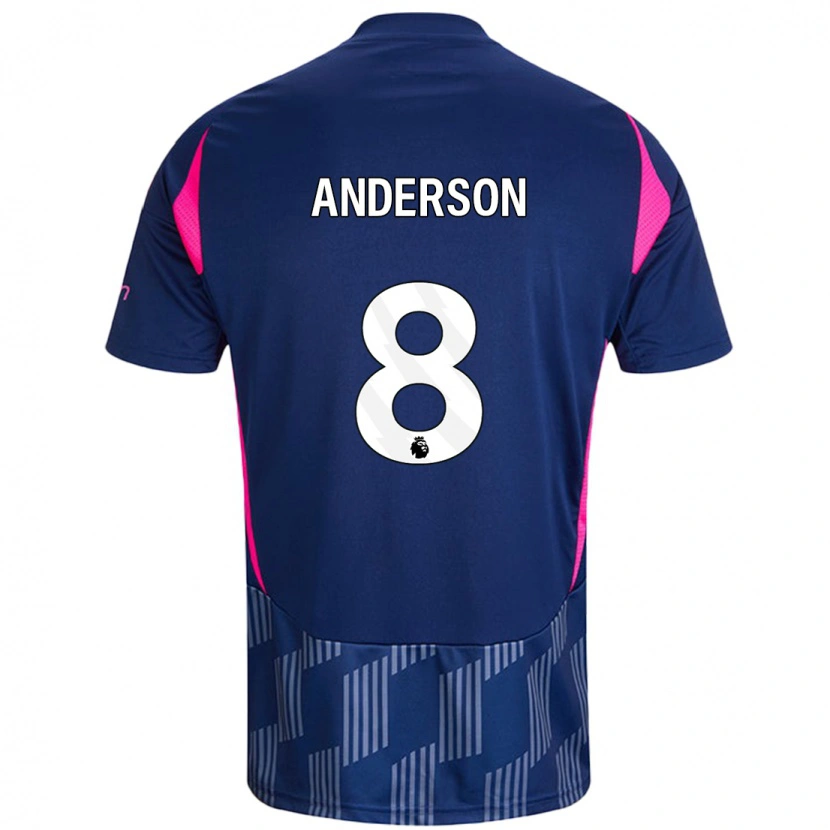 Danxen Men Elliot Anderson #8 Royal Blue Pink Away Jersey 2024/25 T-Shirt