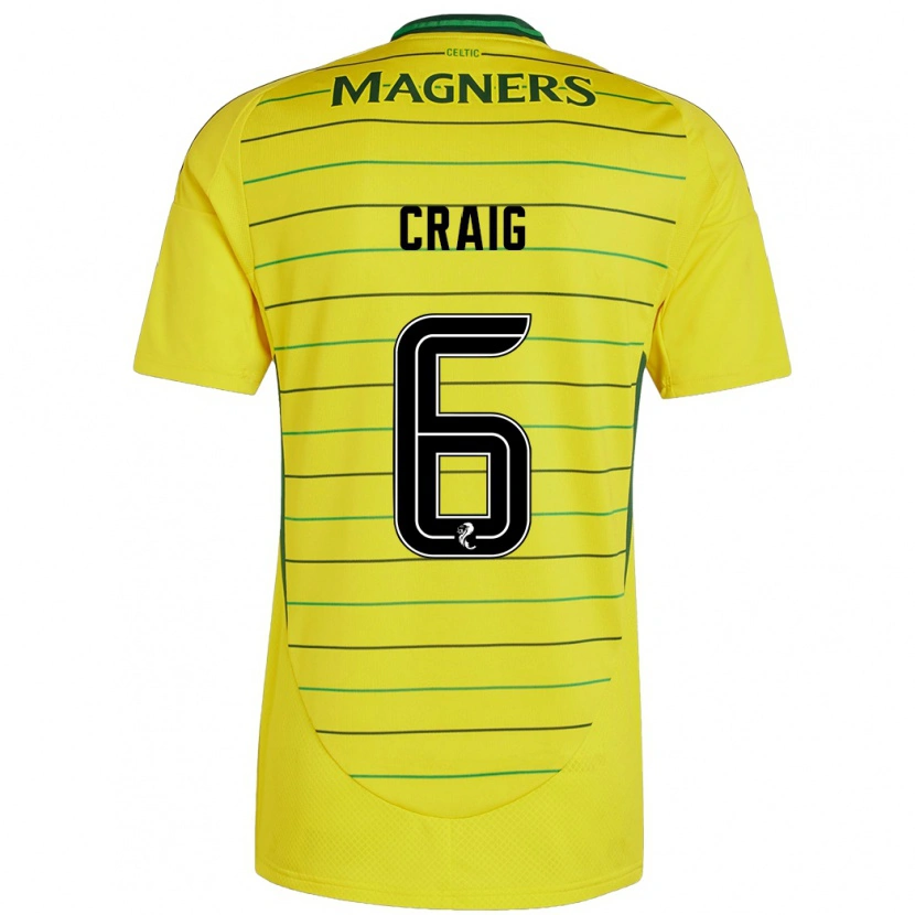 Danxen Men Chloe Craig #6 Yellow Away Jersey 2024/25 T-Shirt