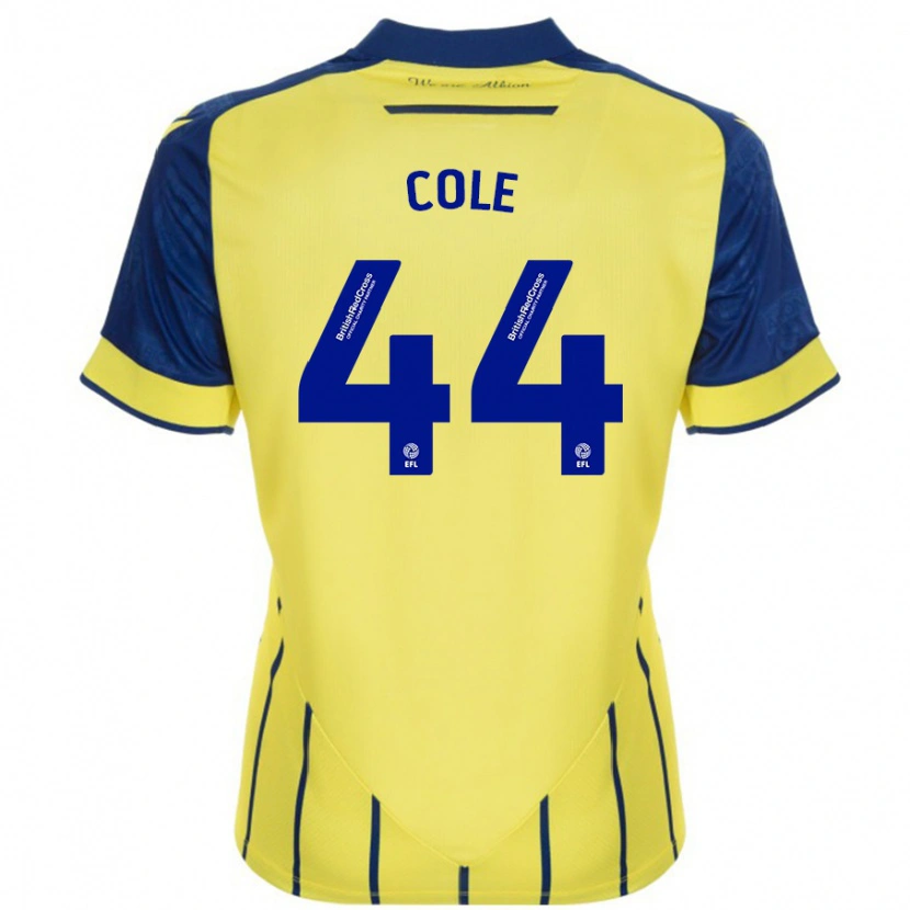 Danxen Men Devante Cole #44 Yellow Blue Away Jersey 2024/25 T-Shirt