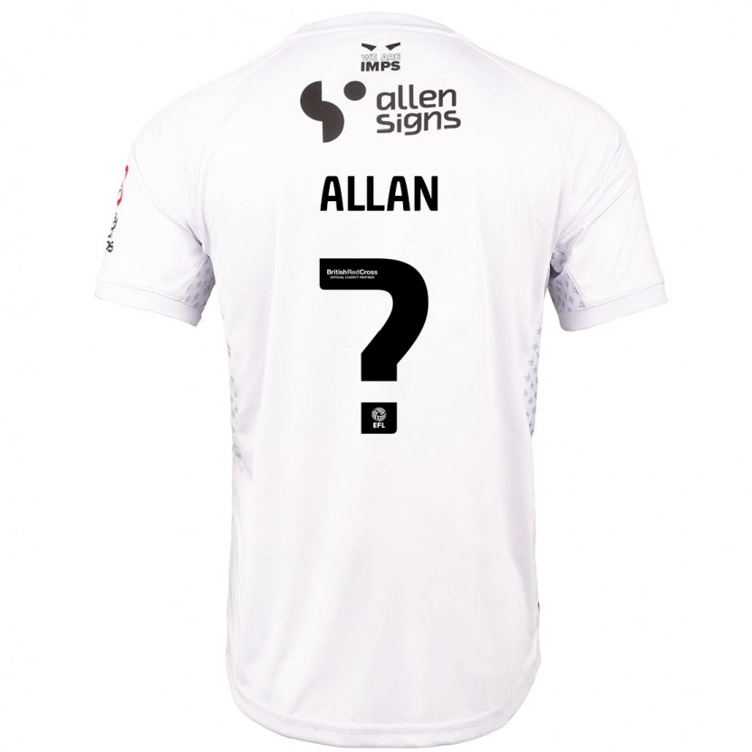 Danxen Men Isaac Allan #0 Red White Away Jersey 2024/25 T-Shirt