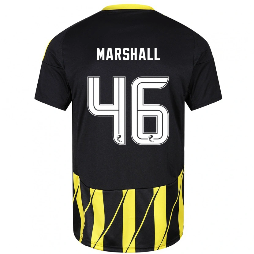 Danxen Men Findlay Marshall #46 Black Yellow Away Jersey 2024/25 T-Shirt