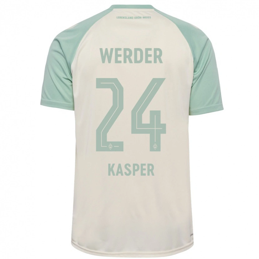 Danxen Men Dominik Kasper #24 Off-White Light Green Away Jersey 2024/25 T-Shirt