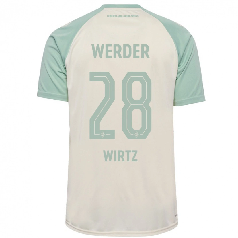 Danxen Men Juliane Wirtz #28 Off-White Light Green Away Jersey 2024/25 T-Shirt