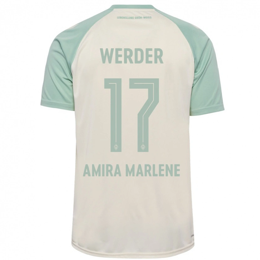 Danxen Men Amira Marlene Dahl #17 Off-White Light Green Away Jersey 2024/25 T-Shirt