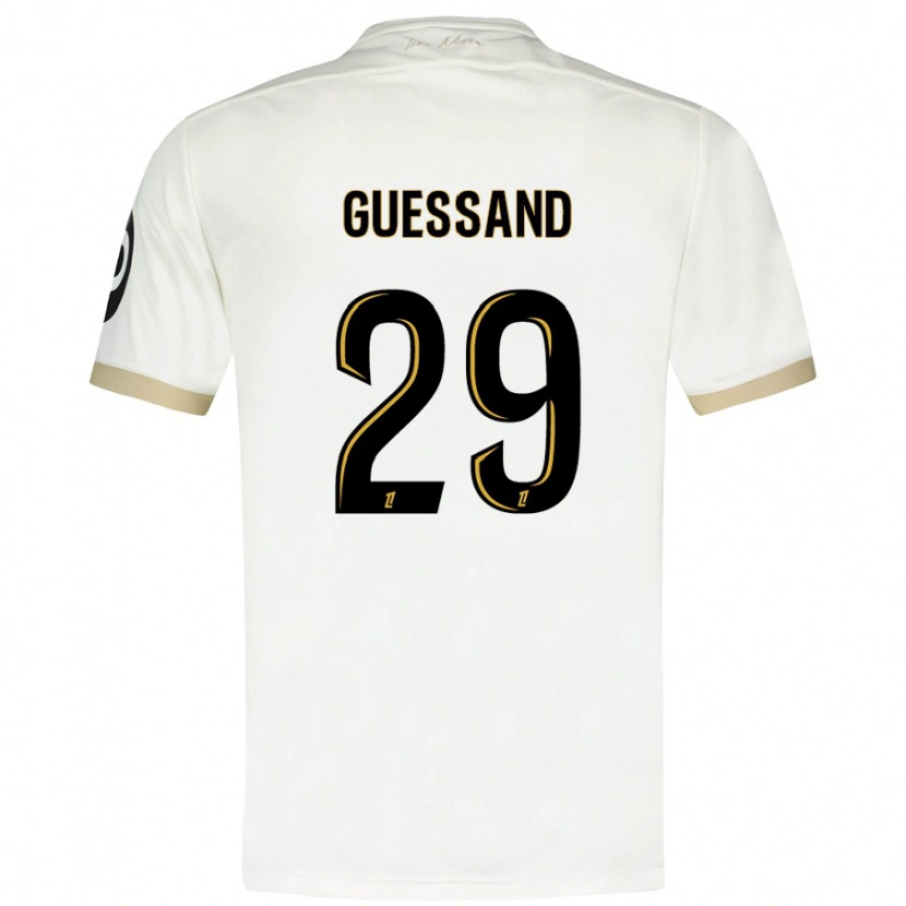 Danxen Men Evann Guessand #29 White Gold Away Jersey 2024/25 T-Shirt