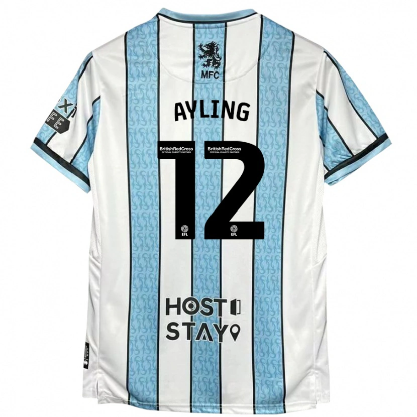 Danxen Men Luke Ayling #12 White Blue Away Jersey 2024/25 T-Shirt